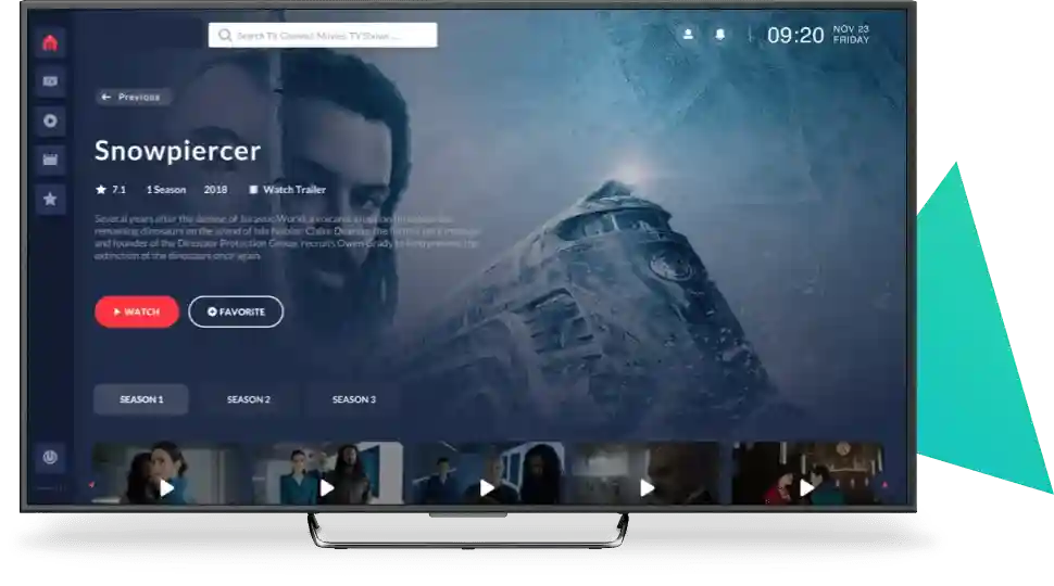 MINE IPTV Live Channel List Interface
